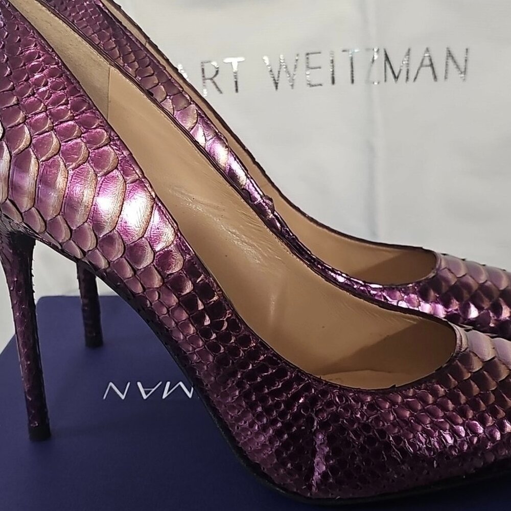 Stuart Weitzman Nouveau Viola Midas Python Heels - image 1